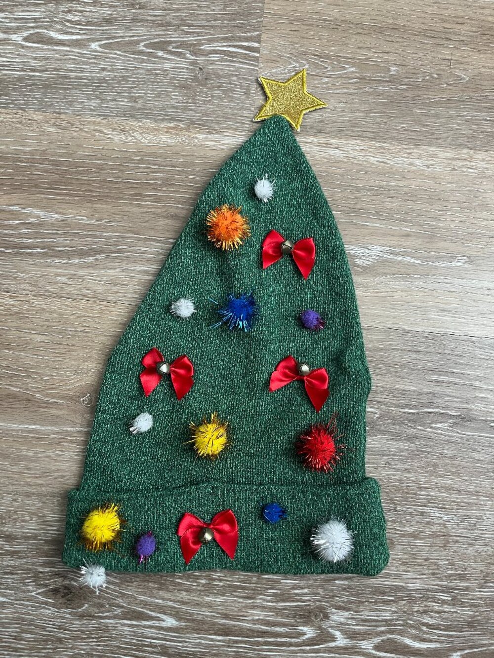 Christmas Tree Santa Hat with Bells, Ugly Sweater Party